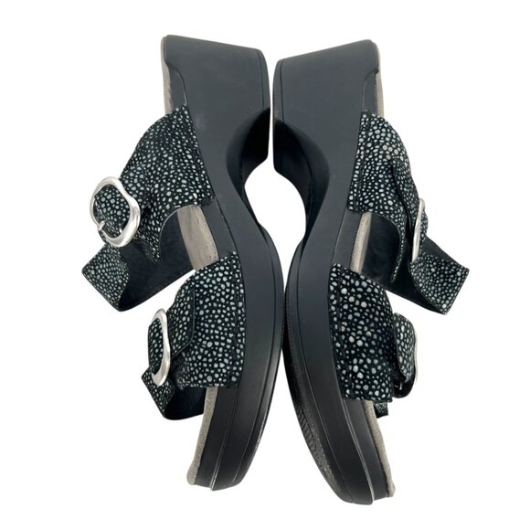 Dansko Sophie Sandals Double Strap Slip-on Black Silver Size 39 EU Size 9 US - Picture 2 of 10